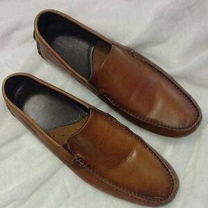 Johnston & Murphy Slip On Leather Driving Loafers Cognac Brown Size US Men 13